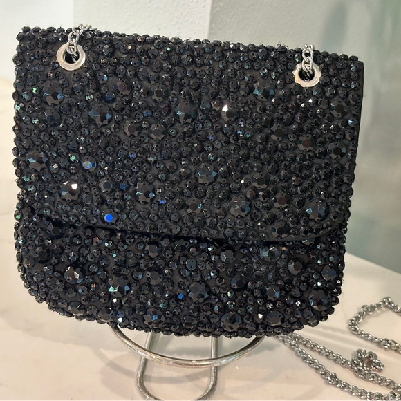 Sparkly black cross body bag Banana Republic GUC - Picture 1 of 6